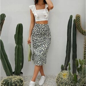 Crop Top and Daisy Skirt Set NWOT